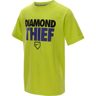 NIKE Boys Diamond Thief Short Sleeve Baseball T Shirt   Size: Large, Cyber/grey