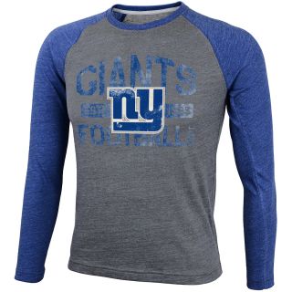 NFL Team Apparel Youth New York Giants Tri Blend Raglan Long Sleeve T Shirt  