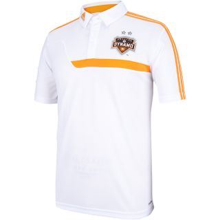 adidas Mens Houston Dynamo Clima Short Sleeve Polo   Size Small, White