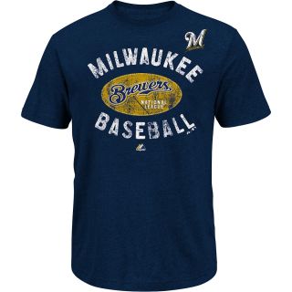 MAJESTIC ATHLETIC Mens Milwaukee Brewers League Legend Short Sleeve T Shirt  
