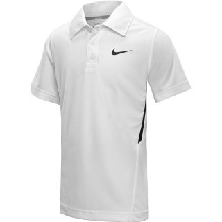 NIKE Boys Dri FIT UV Border Tennis Polo   Size: Small, White/black