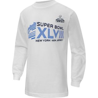 NFL Team Apparel Youth Super Bowl XLVIII Logo White Long Sleeve T Shirt   Size
