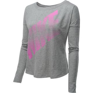 NIKE Womens Prep Long Sleeve T Shirt   Size: Medium, Dk.grey Heather