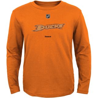 REEBOK Youth Anaheim Ducks Distressed Logo Long Sleeve T Shirt   Size: Medium,