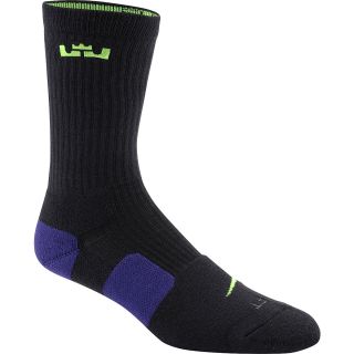 NIKE Mens LeBron Elite Basketball Crew Socks   Size: Large, Blue/purple