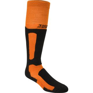 THORLO Adult Snowboard Thin Cushion Over Calf Socks   Size 12, Orange/black