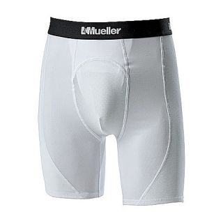 Mueller Teen Athletic Support Short with Flex Shield Cup   Size: Large, White