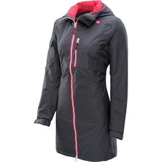 HELLY HANSEN Womens Long Belfast Jacket   Size: Xl, Charcoal Heather/pink
