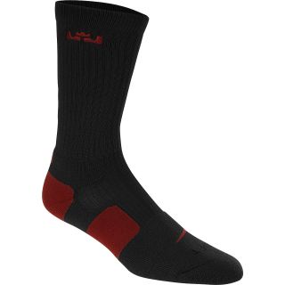 NIKE Mens LeBron Elite Basketball Crew Socks   Size: Large, Black/red
