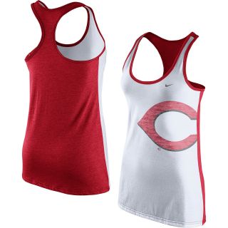 NIKE Womens Cincinnati Reds Dri Blend Logo Loose Tank Top   Size: Large, White