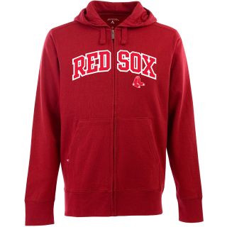 Antigua Mens Boston Red Sox Full Zip Hooded Applique Sweatshirt   Size: Large,