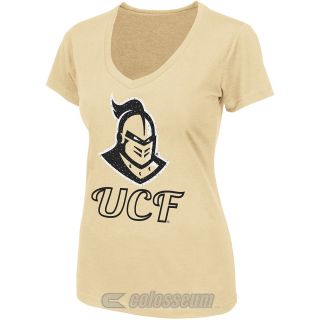 COLOSSEUM Womens Central Florida Golden Knights Vegas V Neck T Shirt   Size: