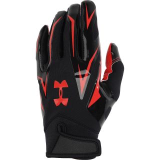UNDER ARMOUR Youth F4 Football Receiver Gloves   Size: Large, Red/black