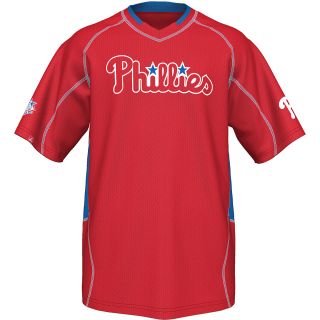 MAJESTIC ATHLETIC Mens Philadelphia Phillies Fast Action V Neck T Shirt   Size: