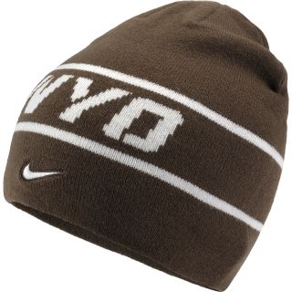 NIKE Mens Wyoming Cowboys Sideline Players Knit Hat, Brown/gold