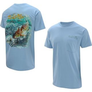 SALT LIFE Mens Oyster Crab Short Sleeve T Shirt   Size: Xl, Sky Blue