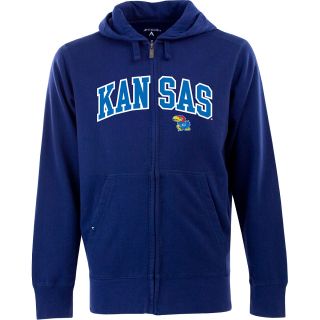 Antigua Mens Kansas Jayhawks Full Zip Hooded Applique Sweatshirt   Size: