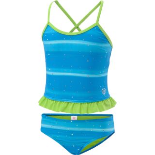 LAGUNA Girls Shiny 2 Piece Swimsuit   Size: 6x, Turquoise