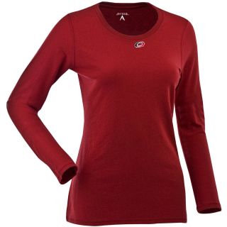 Antigua Womens Carolina Hurricanes Relax LS 100% Cotton Washed Jersey Scoop