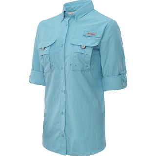 COLUMBIA Womens Bahama Long Sleeve Shirt   Size: Large, Clear Blue