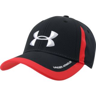 UNDER ARMOUR Mens Touchback Stretch Fit Cap   Size: L/xl, Black/red/white