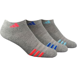 adidas 3PK W Cushion Var Low Cut Socks   Size: 9   11, Grey/red Zest/blue/lt