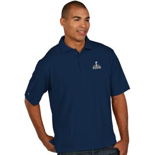 ANTIGUA Mens Super Bowl XLVIII Pique Xtra Lite Navy Polo Shirt   Size: Medium,