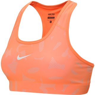 NIKE Womens Pro Printed Sports Bra   Size: Large, Atomic Orange/grey