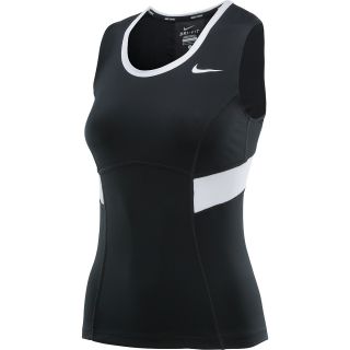 NIKE Womens Border Tennis Tank Top   Size: Large, Black/white