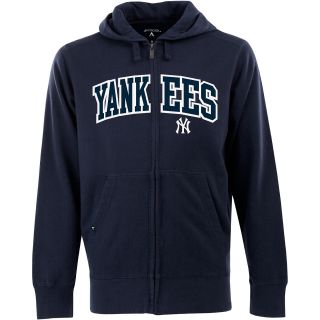 Antigua Mens New York Yankees Full Zip Hooded Applique Sweatshirt   Size: