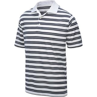 adidas Mens Striped Golf Polo   Size: Large, White/navy
