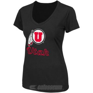 COLOSSEUM Womens Utah Utes Vegas V Neck T Shirt   Size Large, Black