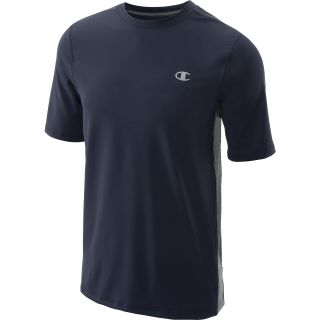 CHAMPION Mens Double Dry Fitted Short Sleeve T Shirt   Size: Xl, Navy/grey