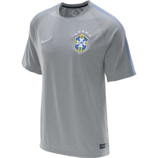NIKE Mens Brasil Squad Short Sleeve Soccer Shirt   Size: Xl, Grey Heather/white