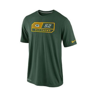 NIKE Mens Green Bay Packers Clay Matthews Legend Team Player Name And Number T 