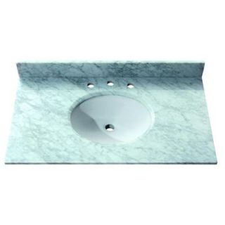 Avanity 37 in. Marble Stone Vanity Top in Carrera White with no Basin Included SUT37CW