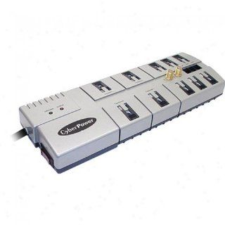 Cyberpower 1080 10 Outlet Surge Suppressor   3600 Joules 15A RJ11/Coax EMI/RFI Right angle Electronics