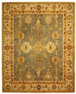 Safavieh AN547A 8 Feet by 10 Feet Anatolia Collection HandmadeHand Spun Wool Area Rug, Blue and Ivory  