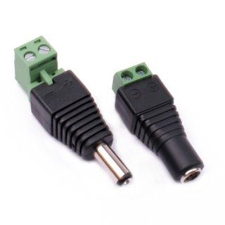 Generic 2.1mm Cctv Dc Male Plug&jack Connector Adapter (Pack of 2) : Surveillance Camera Cables : Camera & Photo