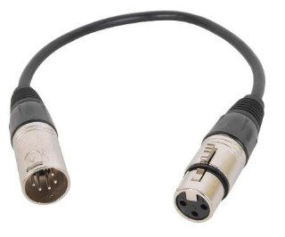Stellar Labs 555 11911 DMX Adapter Cable   5 Pin Male to 3 Pin Female   14'' Length Musical Instruments