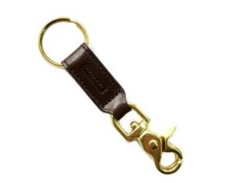 COACH Men's / Unisex Trigger Snap Valet Keyring Mahogany Leather Gold Key Ring 7212: Clothing