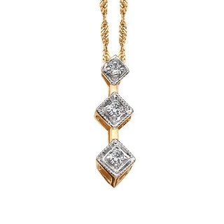 14kt Yellow Gold .09tw Diamond Pendant: Jewelry
