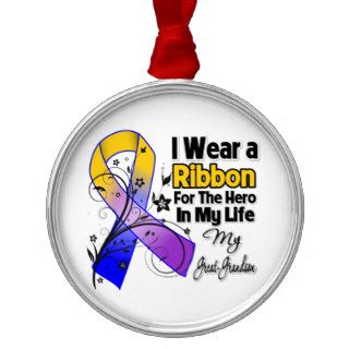 Great Grandson Hero in My Life Bladder Cancer Ornaments