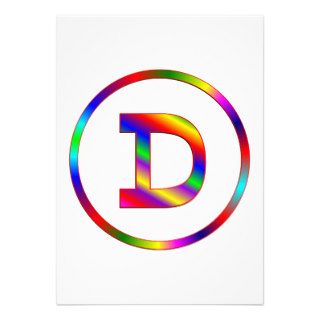 Letter D Rainbow Invitation