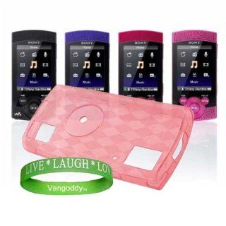 Sony Walkman S Series Premium TPU Pink Silicone Skin Case Cover for the Sony Walkman NWZ S540, Sony Walkman NWZ S544, Sony Walkman NWZ S545 MP3 Player + Live * Laugh * Love Wrist Band!!! : MP3 Players & Accessories