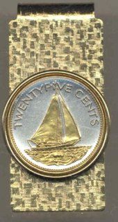Gorgeous 2 Toned Gold on Silver Bahamas Sail boat, Coin   Money clips: Beauty