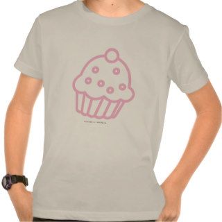 Light Pink Cupcake Outline T Shirt