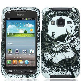 Black White Skull Hard Cover Case for Samsung Galaxy Rugby Pro SGH I547: Cell Phones & Accessories
