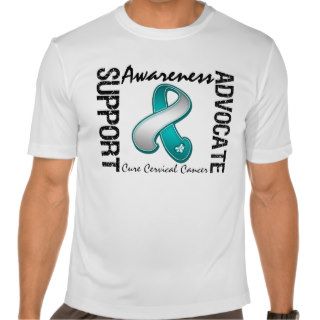 Support Awareness Advocate Cure Cervical Cancer T Shirts