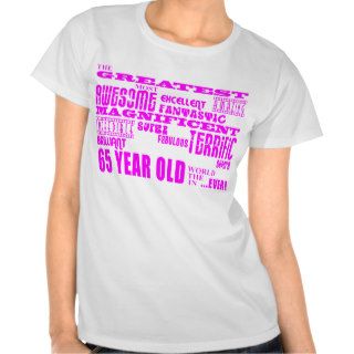 Best Sixty Five Year Olds Girls  Pink Greatest 65 Shirts
